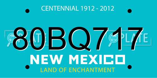 80BQ717 New Mexico License Plate
