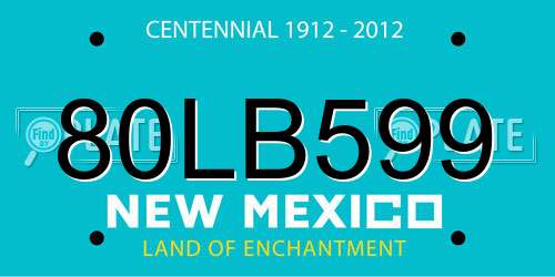 80LB599 New Mexico License Plate