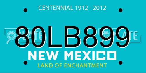 80LB899 New Mexico License Plate