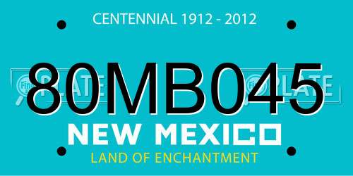80MB045 New Mexico License Plate