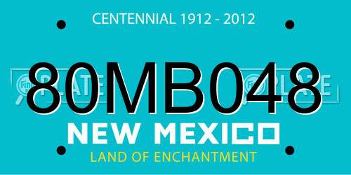 80MB048 New Mexico License Plate