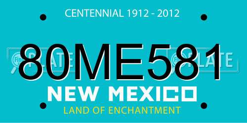 80ME581 New Mexico License Plate