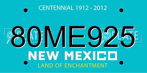 80ME925 New Mexico License Plate