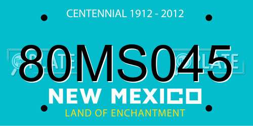 80MS045 New Mexico License Plate