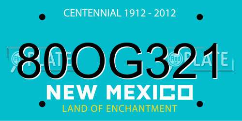 80OG321 New Mexico License Plate