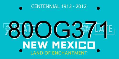 80OG371 New Mexico License Plate