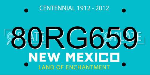 80RG659 New Mexico License Plate
