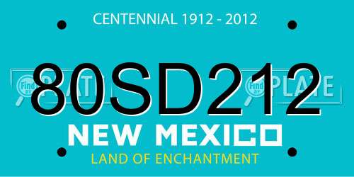80SD212 New Mexico License Plate
