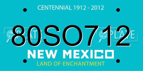 80SO712 New Mexico License Plate