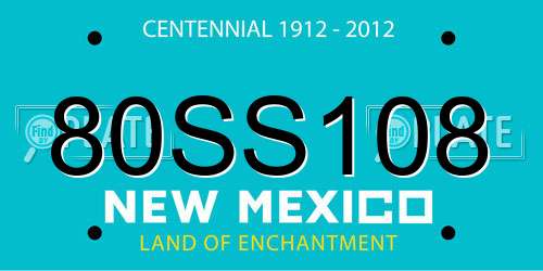 80SS108 New Mexico License Plate