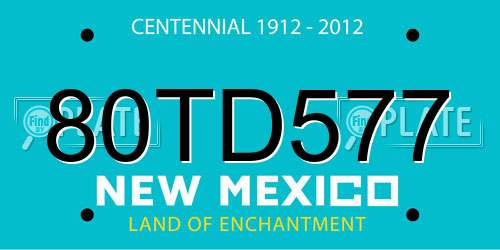 80TD577 New Mexico License Plate