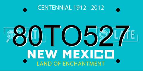 80TO527 New Mexico License Plate