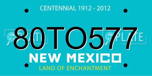 80TO577 New Mexico License Plate