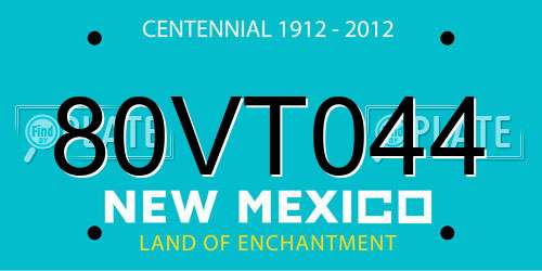 80VT044 New Mexico License Plate