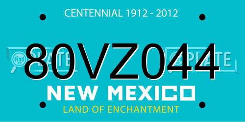 80VZ044 New Mexico License Plate