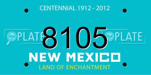 8105 New Mexico License Plate