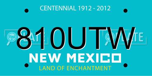 810UTW New Mexico License Plate