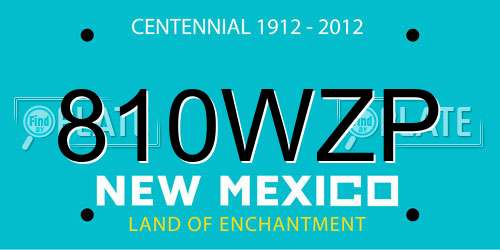 810WZP New Mexico License Plate
