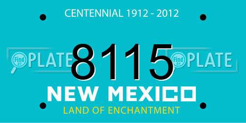 8115 New Mexico License Plate