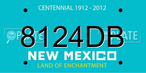 8124DB New Mexico License Plate