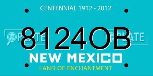 8124OB New Mexico License Plate