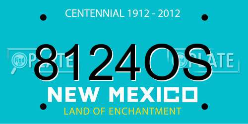 8124OS New Mexico License Plate