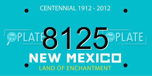 8125 New Mexico License Plate