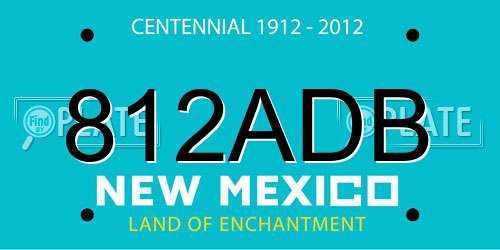 812ADB New Mexico License Plate