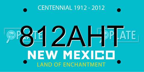 812AHT New Mexico License Plate