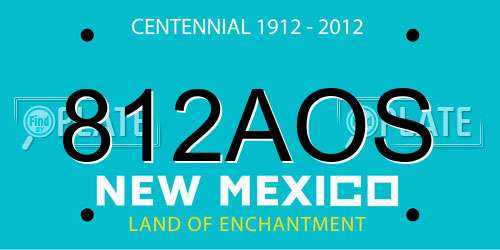 812AOS New Mexico License Plate