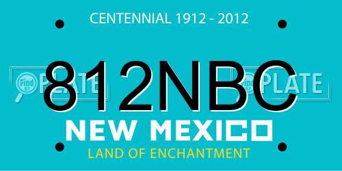 812NBC New Mexico License Plate