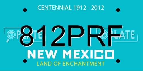 812PRF New Mexico License Plate