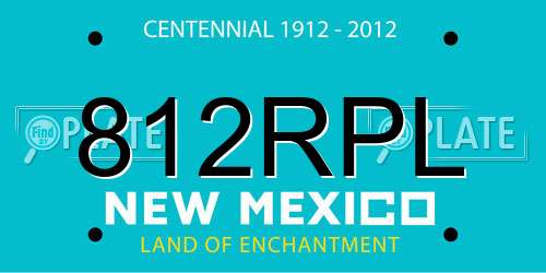 812RPL New Mexico License Plate