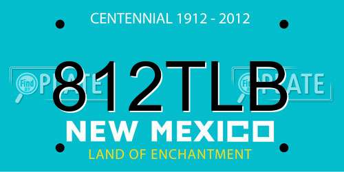 812TLB New Mexico License Plate