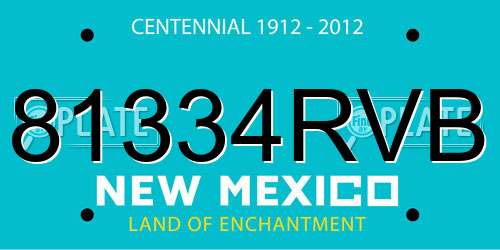 81334RVB New Mexico License Plate