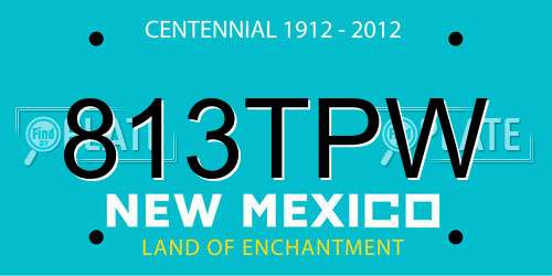 813TPW New Mexico License Plate