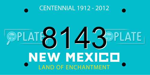 8143 New Mexico License Plate