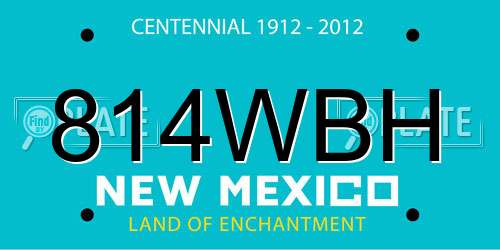 814WBH New Mexico License Plate