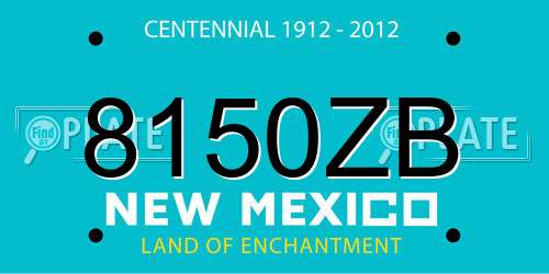 8150ZB New Mexico License Plate
