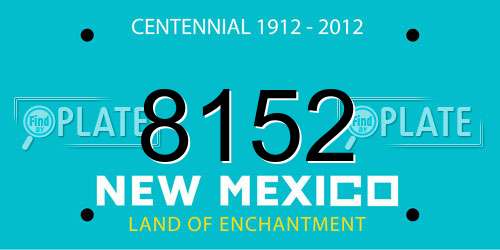 8152 New Mexico License Plate