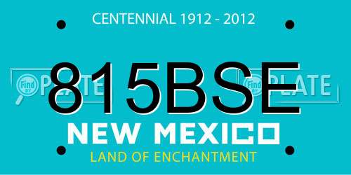 815BSE New Mexico License Plate