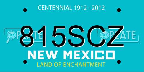 815SCZ New Mexico License Plate