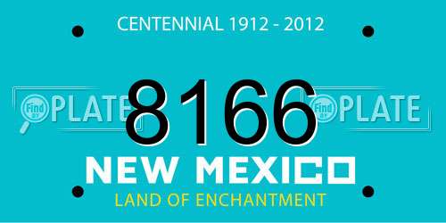 8166 New Mexico License Plate