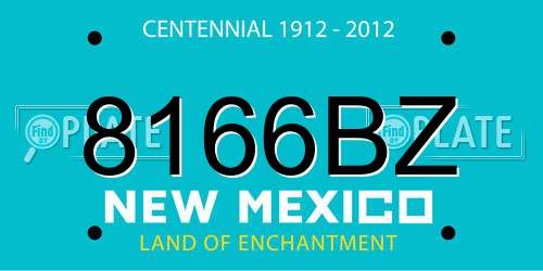 8166BZ New Mexico License Plate