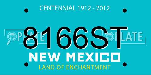 8166ST New Mexico License Plate