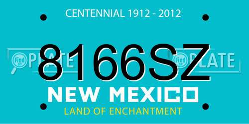 8166SZ New Mexico License Plate