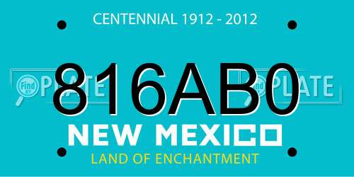 816AB0 New Mexico License Plate