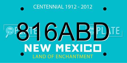 816ABD New Mexico License Plate