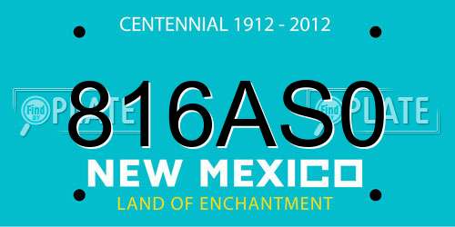 816AS0 New Mexico License Plate
