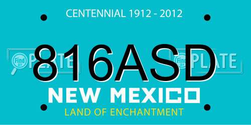 816ASD New Mexico License Plate